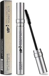 LOVE CINEMA Curling & Voluminous Mascara, Waterproof Mascara, Long-lasting, No Flaking, No Clumping, Smudge-proof Mascara - Black, 0.24 Fl Oz (Silver Tube) [Made in Korea]