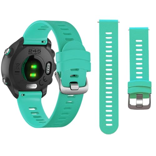 Correa de reloj de 20 mm para Garmin Forerunner 55/Forerunner 245/Vivoactive 5/Vivoactive 3, correa de repuesto de silicona suave para reloj inteligente Garmin (verde menta)