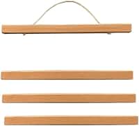 Cabide magnético para pôster de madeira maciça, disponível em madeira teca, para decoração de arte de parede (11 cm)