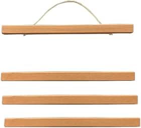 Cabide magnético para pôster de madeira maciça, disponível em madeira teca, para decoração de arte de parede (11 cm)