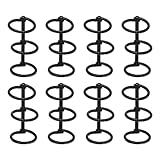 Anneaux connectés - Anneaux de reliure pliables en métal galvanisé - 3 trous pour album photo pour calendrier de table (noir)