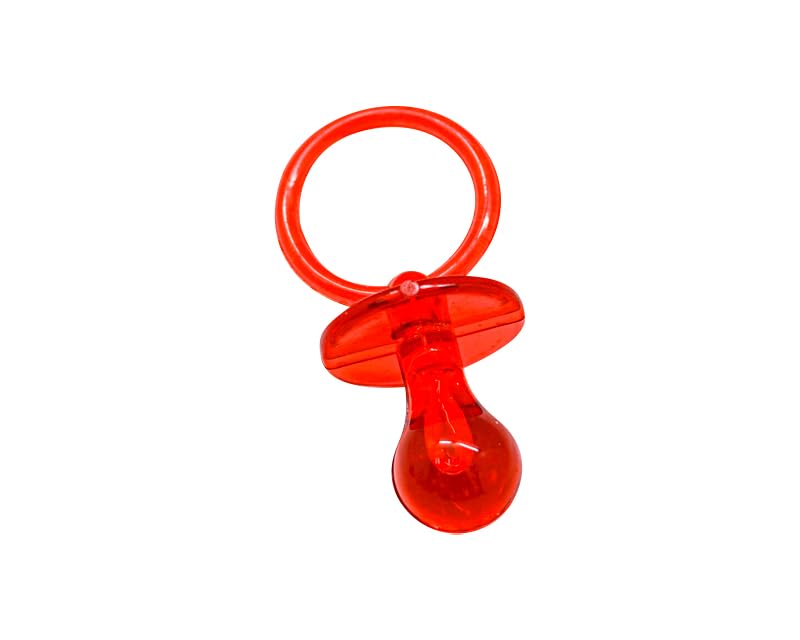 Image of 2.5 inch Baby Pacifier Party Favors, 36 Pieces, Gender Reveal Shower Decorations, Boy Girl Gender Neutral Table Scatter, DIY Party Games Decor (Red)