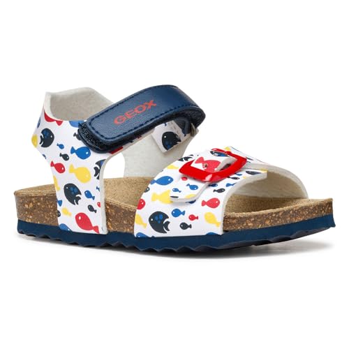 Geox - B SANDAL CHALKI BOY, Sandalia Bebé - Joven, White/Red,