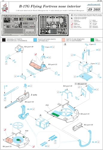 Eduard Accessories 49360 Model Building Accessories B-17G Flying Fortress Nose Interior for Revell/Monogram Kit