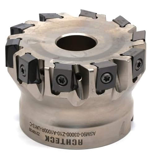 ASM90-03000-Z10-A1000R-LN13-C 3.00 Inch Dia. Milling Cutter, 90° Lead. 10 Teeth with 4 Cutting Edges