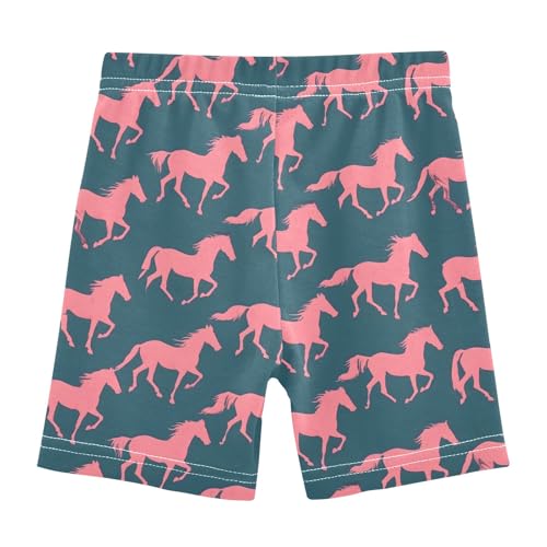 Pink Horses Prints Girls Shorts Elastic Waist Sports Shorts Girls Leggings Pants for 4-10 Years2