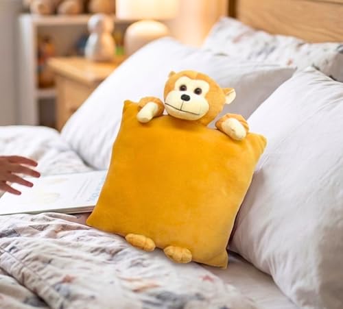 Image of Tickles Stuffed Soft Monkey Cushion Toy Pillow Car 33 cm
