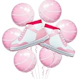 18 Inch Pink Basketball Shoes Sneaker Foil Balloons Sports Themed Balloons for Senior Night College Basketball Party Birthday Party March Madness Decorations Supplies for Girls Women