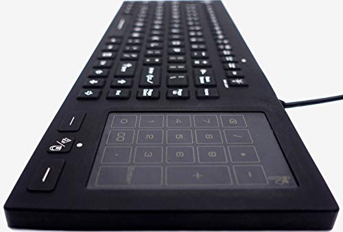 Dsi Led Backlit Silicone Keyboard With Combined Number/Touch Pad Ip68 Industrial Ikb700Bl #TOP6