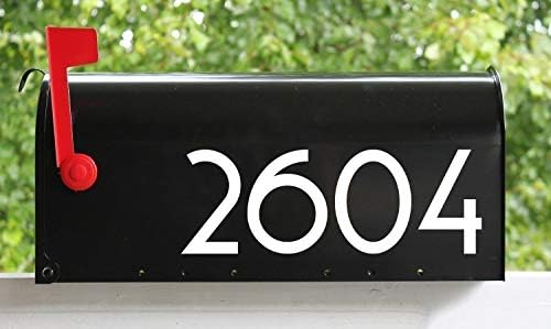COBALT - Modern Contemporary Mailbox Numbers - 4" tall - Vinyl Sticker - Art Deco Name Home House Office Address - COPA - Die Cut Decal