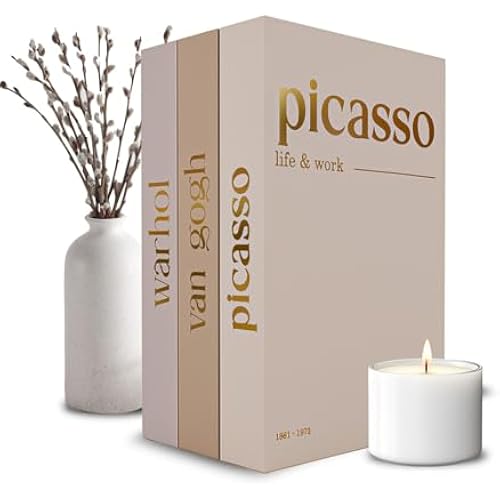 Large Decorative Books for neutral home decor aesthetic – Aesthetic Coffee Table Books for Decor – Faux Book for Decoration Photo Storage and fake book storage as a Keepsake Box – Designer Set of 3