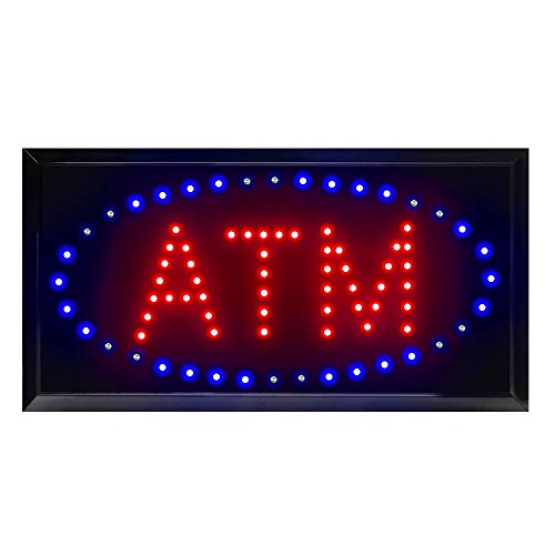 LED ATM Sign for Business LED Display Sign -19" Lx 10"W (Square "ATM") by Boshen - Used condition - Image 8