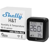 Shelly H&T Gen3 Negro - Termómetro Higrómetro Wi-Fi & Bluetooth,