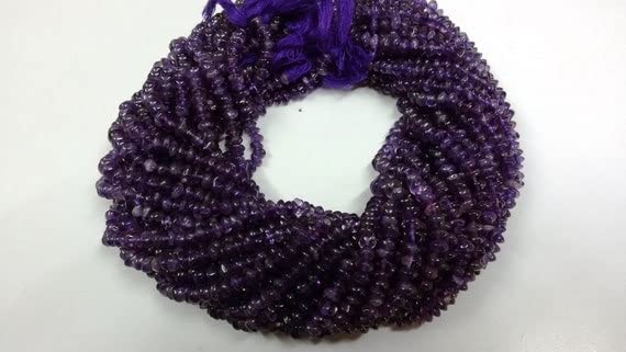 Améthyste perles rondelles lisses 4-5mm LKBEADS pour création bijoux haut de gamme