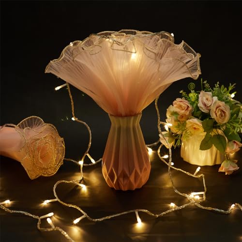 GORGECRAFT 9 Yards Pink Organza Floral Wrapping Mesh Paper 2Pcs 27-30cm Wide Wrinkled Wavy Net Mesh Yarn Fresh Flower Bouquet Gifts Packing Wrappers Paper for Wedding Valentine's Day Home DIY Decor - Image 4