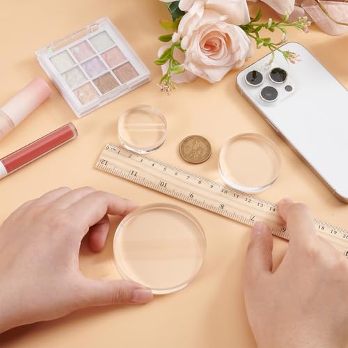 FINGERINSPIRE 3 Sizes Clear Acrylic Display Base Acrylic Display Block 2.7/2/1.6 inch Clear Polished Acrylic Cube Round Acrylic Jewelry Display Stand Decorative Pedestals for Photography Props Jewelry by FINGERINSPIRE - Image 3