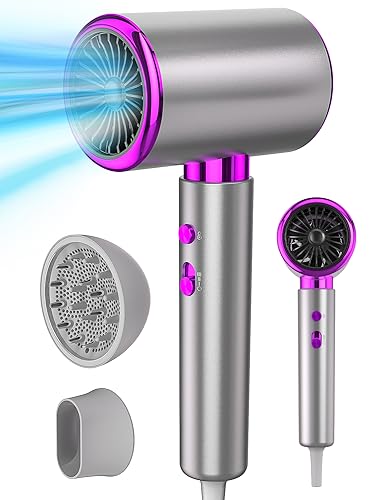 DMTIVMG Phon Capelli Professionale Asciugacapelli Lonico 2400W AC Motore 3 Temperature/2 Velocità con Diffusore e Concentratori per Molte Acconciatur