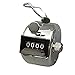 HELYZQ Hand Tally Counter Stainless Steel 4 Digit Mechanical Clicker with Finger Ring