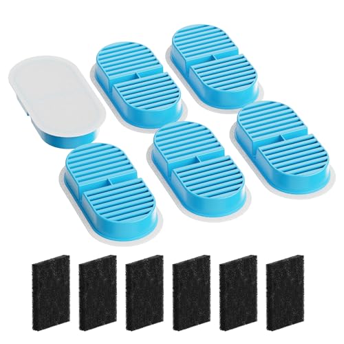 TOONIOOS Fontanella per Gatti e Cani - Dispenser Acqua Con Filtri Multipli - 6 Filtri + 6 Spugne
