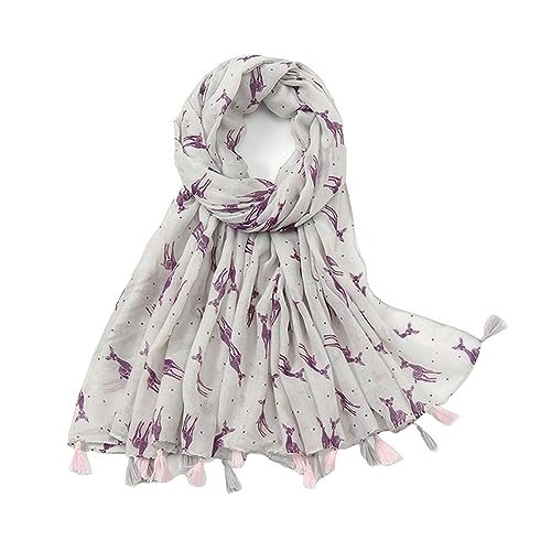Châle écharpe coton lin doux femme imprimé fini les irritations Xb361-01