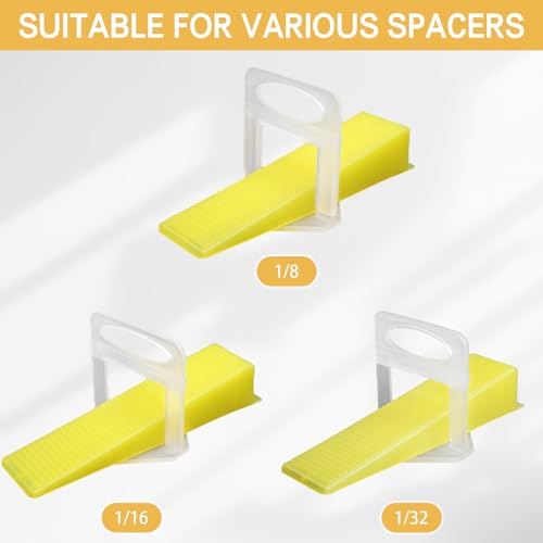 Storystore Tile Leveling System Tile Wedges, 400 Reusable Tile Wedges Leveler for 1/8 Inch, 1/16 Inch, 1/32 Inch Tile Spacers Leveling Clips, Tile Leveler Tools for Wall and Floor Tile by Storystore - Image 3