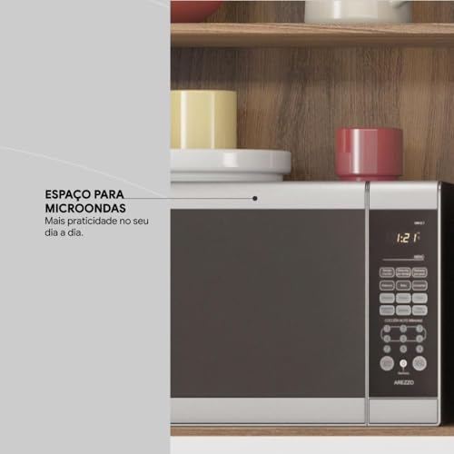 Armário de Cozinha 6 Portas 2 Gavetas Harmonia Demobile Amendola Branco