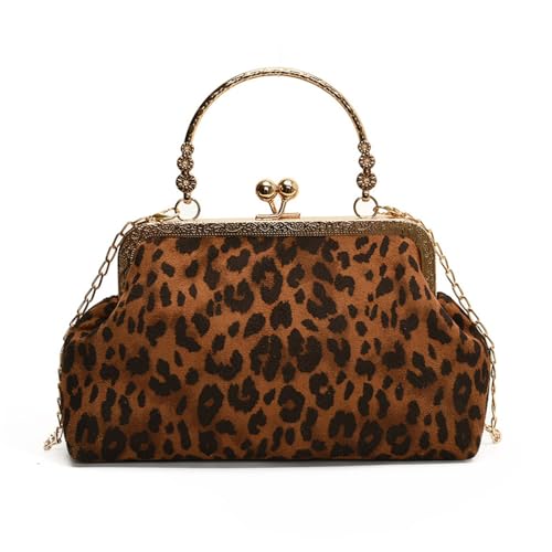 Bolso de mano pequeño tipo clutch con estampado de leopardo