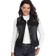 MISS MOLY Womens Denim Classic Vest Cotton
