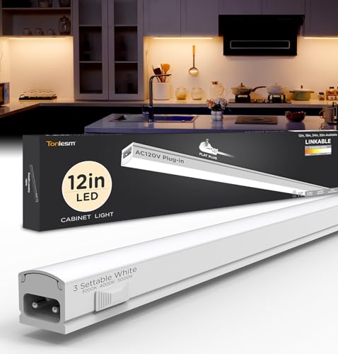 Under Cabinet Lighting Plug in 12in 1Pack AC120V 3CCT 3000/4000/5000K,