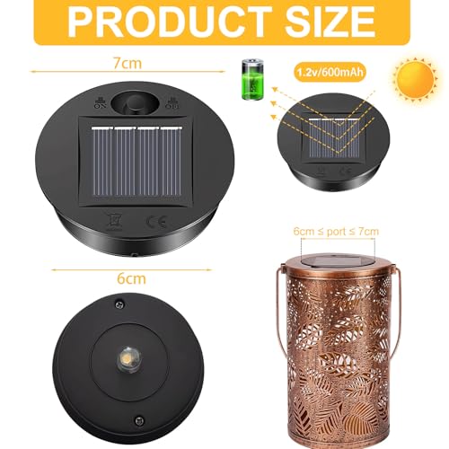 Module solaire de rechange pour lampe cassée kit de 4 pièces étanches 7cm