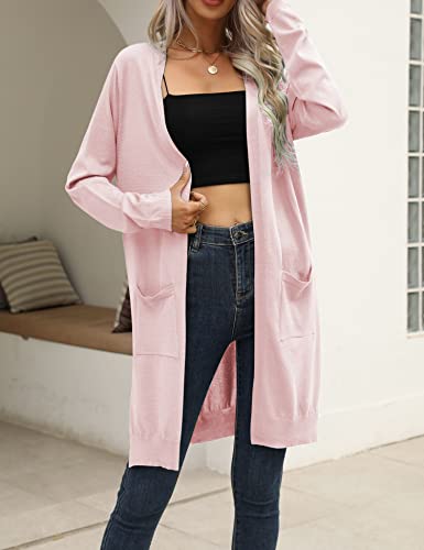 Lyhnmw Women's Casual Lightweight Open Front Cardigan Soft Long Sleeve Cardigan With Pockets #TOP3