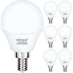 comzler Ceiling Fan Light Bulbs Candelabra LED Bulbs - 60 watt Equivalent, 5000K Daylight White Candelabra E12 Base A15 Small Light Bulbs,600lm,Non-Dimmable, Pack of 6