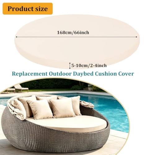 Funda de cojín impermeable para camas redondas de jardín 5