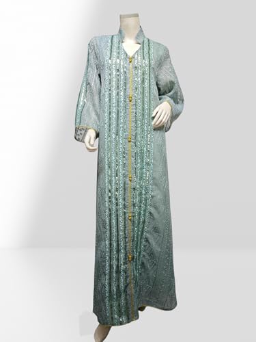 Robe de soirée Dubaï patchwork à paillettes pour fête traditionnelle - 7