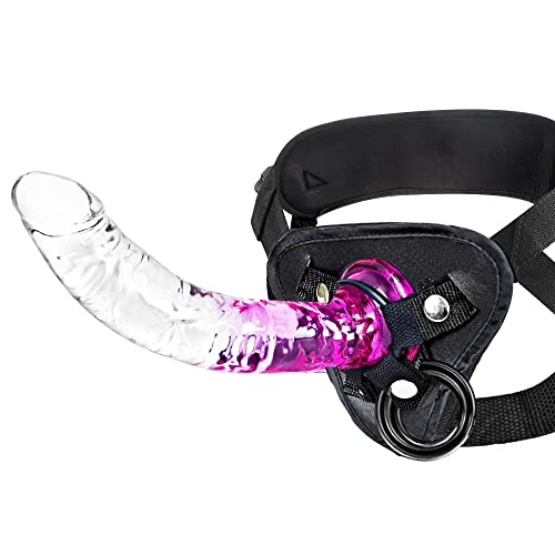 Wearable Clear 8 Inch Dildo For Pegging With Suction Cup Realistic Strap On Fake Toys For Lesbians And Adjustable Harness Sex Toys For Women Masturbation For Couple #TOP8