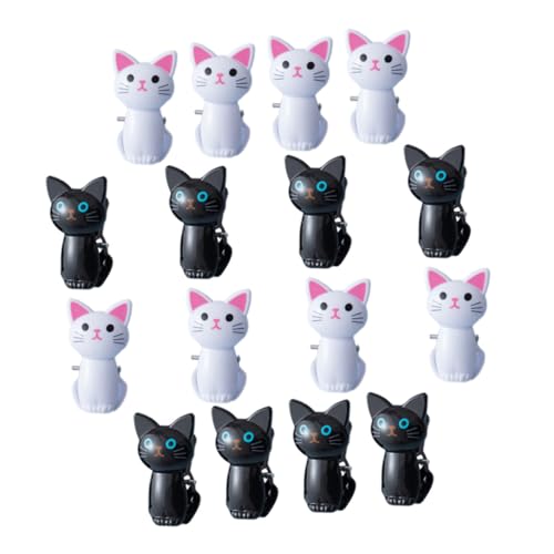 TOBBOMEY 16個 多機能猫型洗濯バサミ 高弾性滑り止めクリップ 洋服 タオル キルト用 防風固定 衣類ずれ防止耐久性