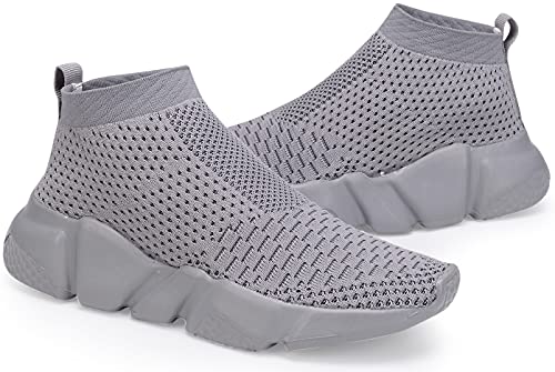 Santiro Kids Walking Shoes Boys Lightweight Breathable Slip On Knit Sock Sneakers Full Grey 11.5 M Us #TOP7