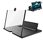 Mobile Phone Magnifier Screen,3D Ultra HD Mobile Phone Magnification Projection Screen For Movies,Videos,Foldable phone Stand Supports All Smartphones,Desktop Amplifier For Seniors Reading (Black)