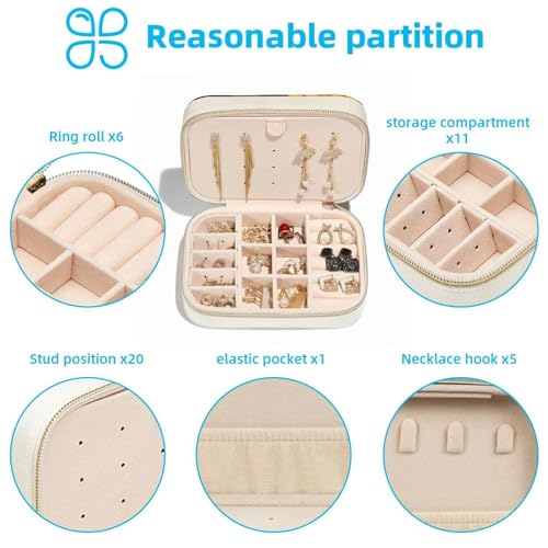 Boîte à bijoux de voyage avec compartiments bagues et protection anti-rayures