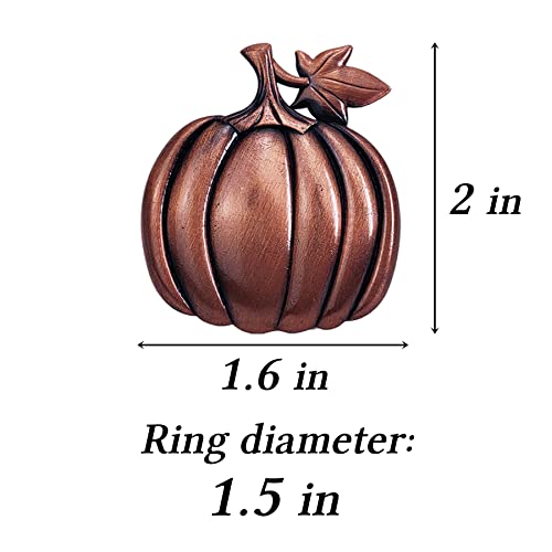 Stmk Thanksgiving Day Napkin Rings, Rustic Harvest Pumpkin Napkin Rings, Alloy Napkin Holder For Halloween Fall Thanksgiving Day Table Decorations (Harvest Pumpkin, 6) #TOP2