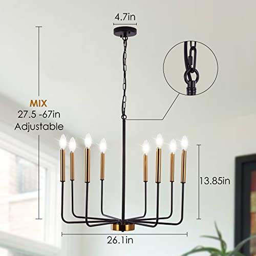 Puming Farmhouse Chandelier 8 Lights Modern Candle Chandeliers Ceiling Hanging Pendant Lights Fixture Rustic Pendant Lighting For Kitchen Island Dining Room Living Room Bedroom #TOP4