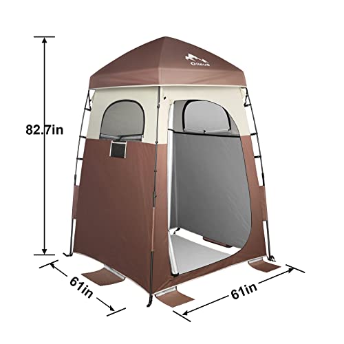 Oileus Pop Up Camping Shower Tent, Oversize Space Privacy Tents, Portable Toilet Tent, Camping Shelters, Privacy Changing Room For Outdoor #TOP3