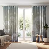 Minimalismo diente de león fondo Cortinas opacas - Color de la luz Cortinas opacas de microfibra, fáciles de cuidar, con ojales para ventanas de dormitorio, sala de estar 75An x 166Al cm (2 Paneles)
