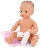 Götz 0753010 Newborn Aquini Mädchen Puppe – 33 cm große Badepuppe mit gemalten blauen Augen und ohne Haare – Badebaby ab 18 Monaten