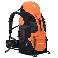 RuRu Monkey 50L Hiking Backpack - Waterproof Lightweight Daypack For Camping & Travel, Army Green