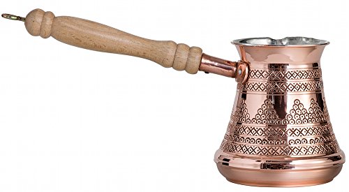 Copperbull Premium Turkish Greek Coffee Espresso Full Set With Copper Pot, Cups, Coffee For 6 (Gold) #TOP4