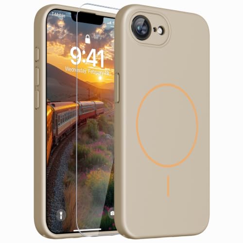 Image of Magnetic for iPhone 17e Case /iPhone 16e Case,Shockproof Matte Case,Gold | with Screen Protector,Compatible with MagSafe,Military Grade Drop Protection,Full Camera Protection,Non-Slip Design Cover