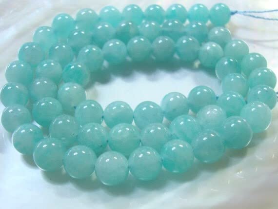 Perles amazonite bleues AAA de 7mm de qualité gemme supérieure pour bijoux d'exception - 2