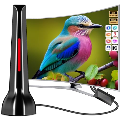 Antena de TV Interior, Antena de TV para Canales Locales, Antena HDTV de Larga Distancia, admite el Canal 4K 1080p