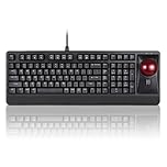 Perixx Periboard-522 Wired Trackball Mechanical Keyboard, Build-in 2.17 Inch Trackball with Pointing and Scrolling Feature, Durable 3.2lbs Weight